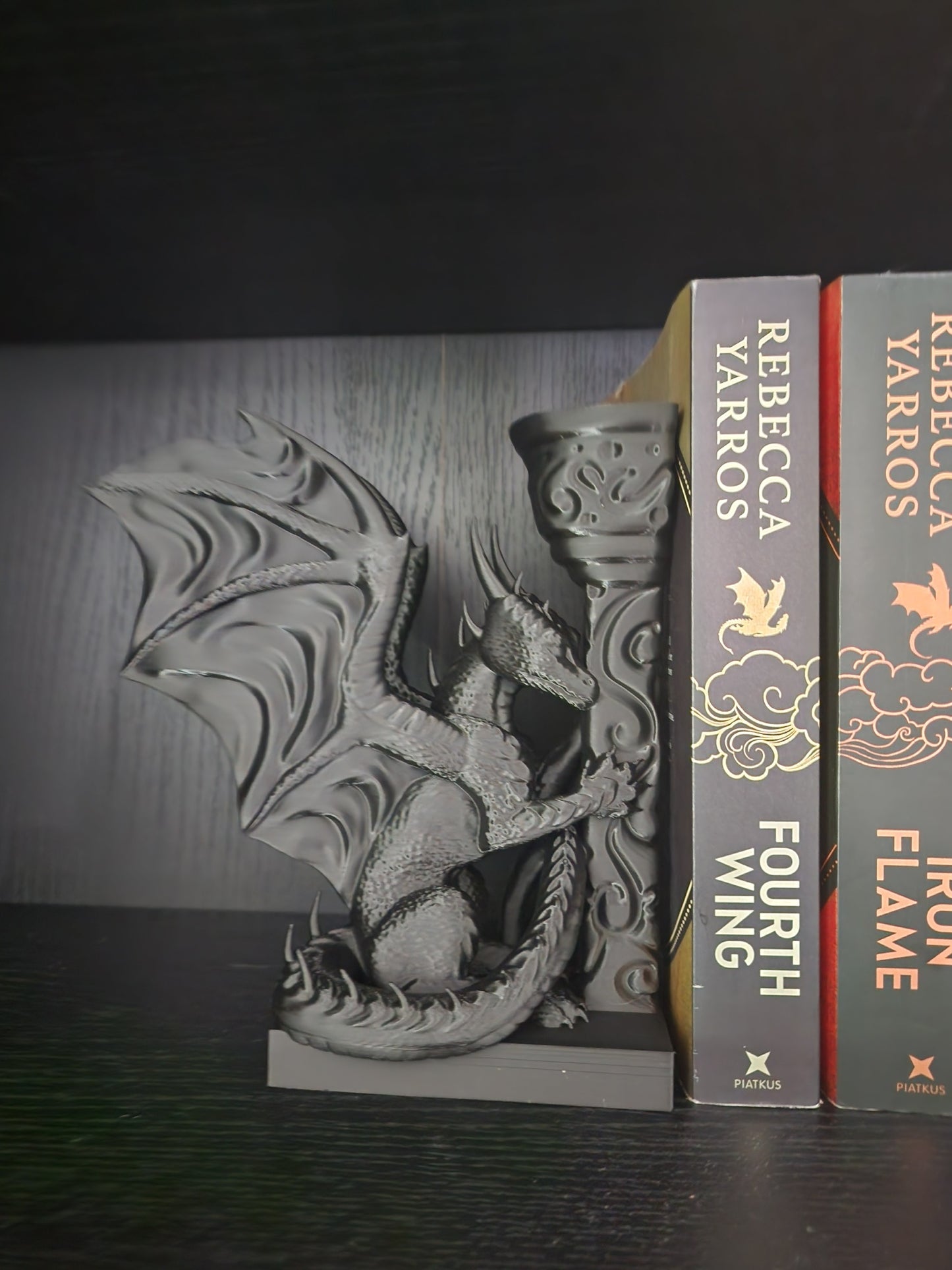 Gold and Black Dragon Bookend Singular