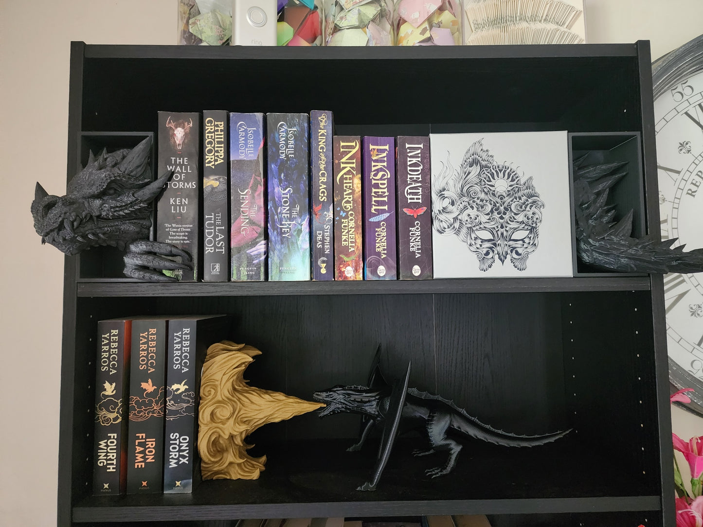 Fire Breathing Dragon Bookend bookshelf decor - In Stock Item
