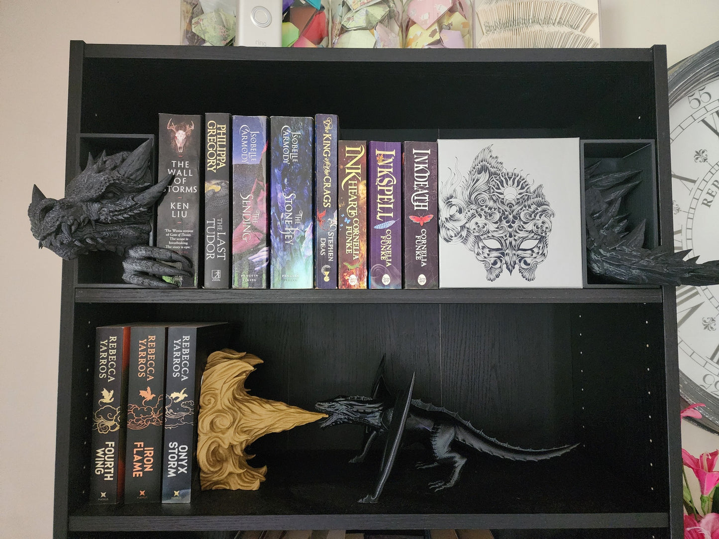 Fire Breathing Dragon Bookend bookshelf decor - In Stock Item