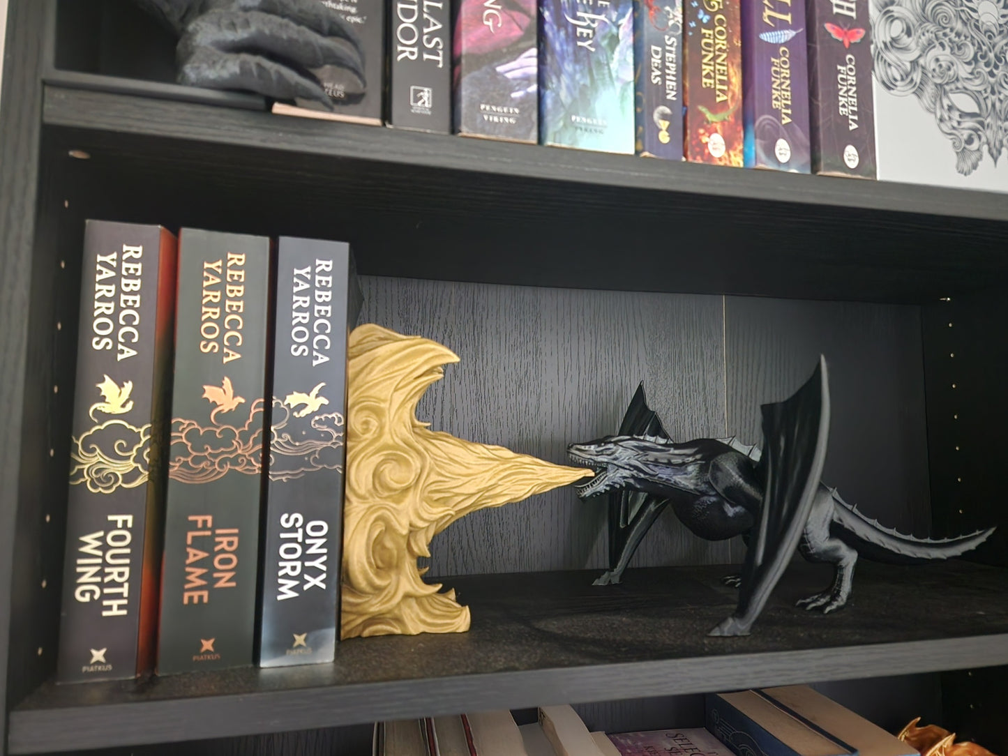 Fire Breathing Dragon Bookend bookshelf decor - In Stock Item