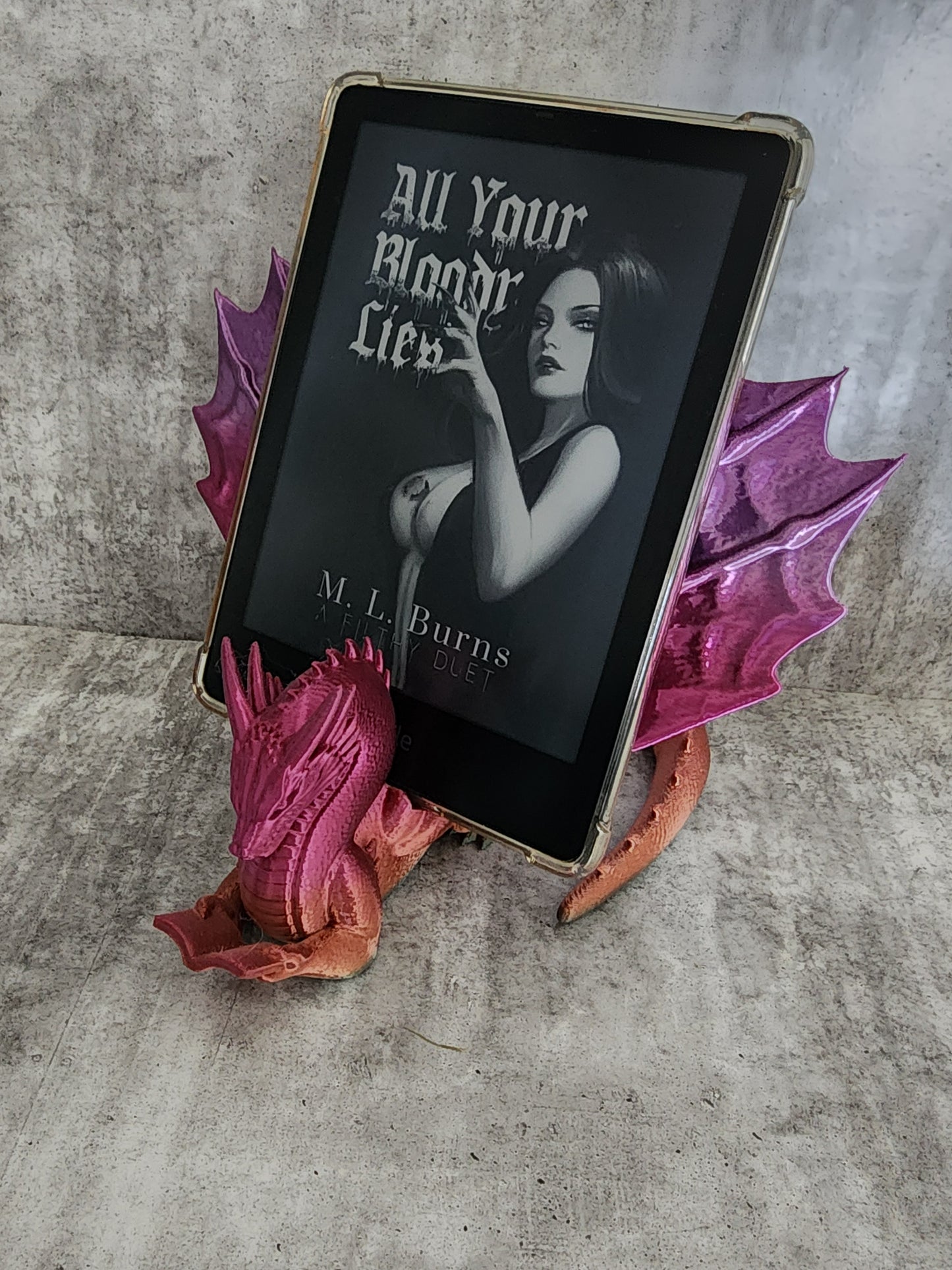 Dragon Wyrm Kindle/Phone/Tablet Holder - In stock colour Pinks